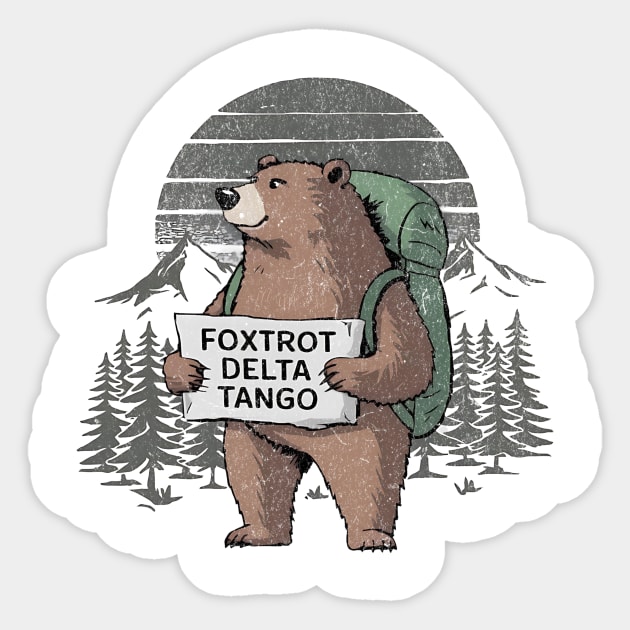 Funny - Bear – Foxtrots - Deltas - Tango - Retro Sticker by ArtistTee ⭐⭐⭐⭐⭐